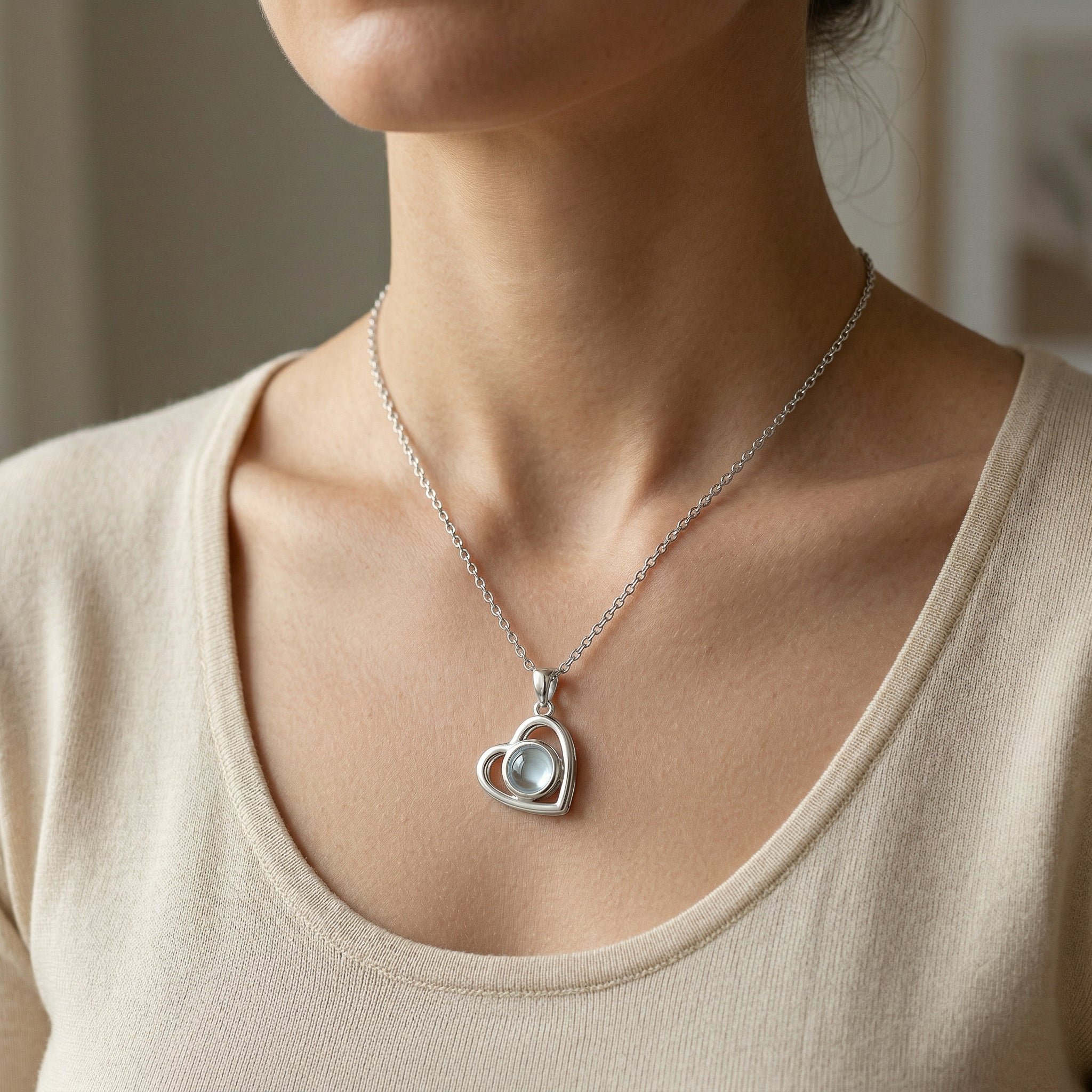 Collar con Foto Dentro "Corazón Eterno"