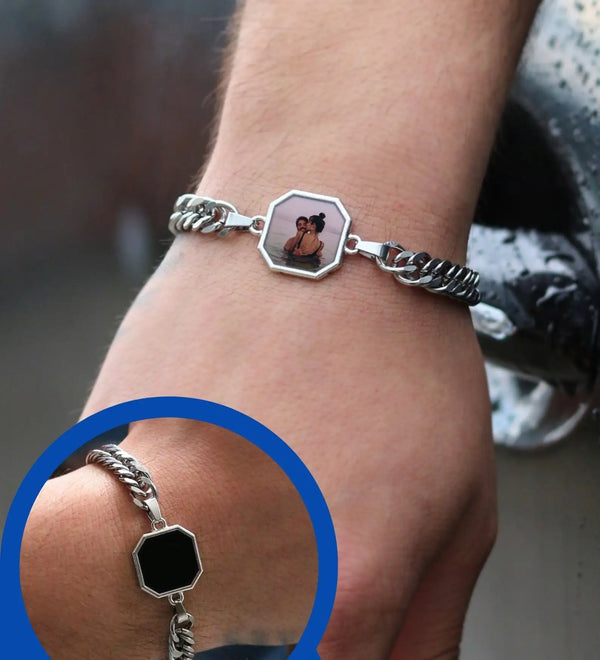 Pulsera Personalizada con Foto "Enigma Men"