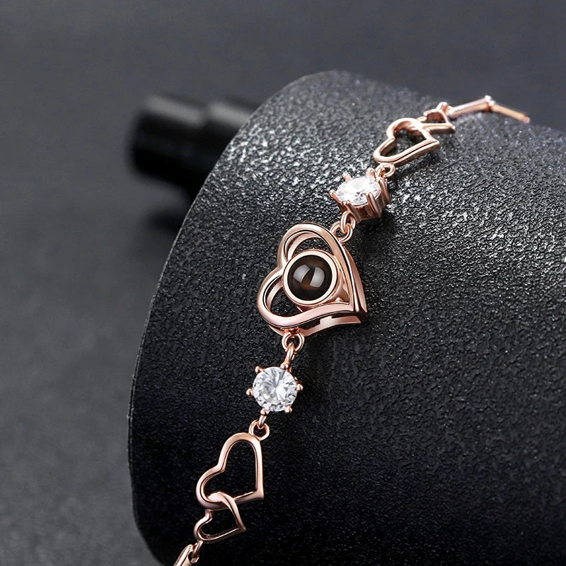 "Glamour Heart" Bracelet with Personalized Photo