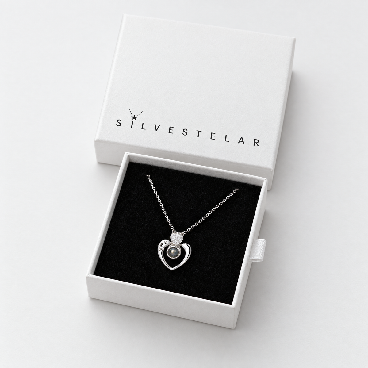 Collar Amor Eterno con foto en su caja de regalo Silvestelar