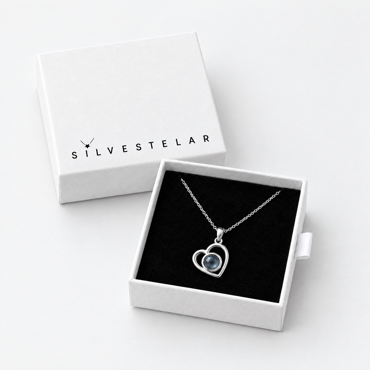 Collar con foto personalizado en su caja de regalo Silvestelar