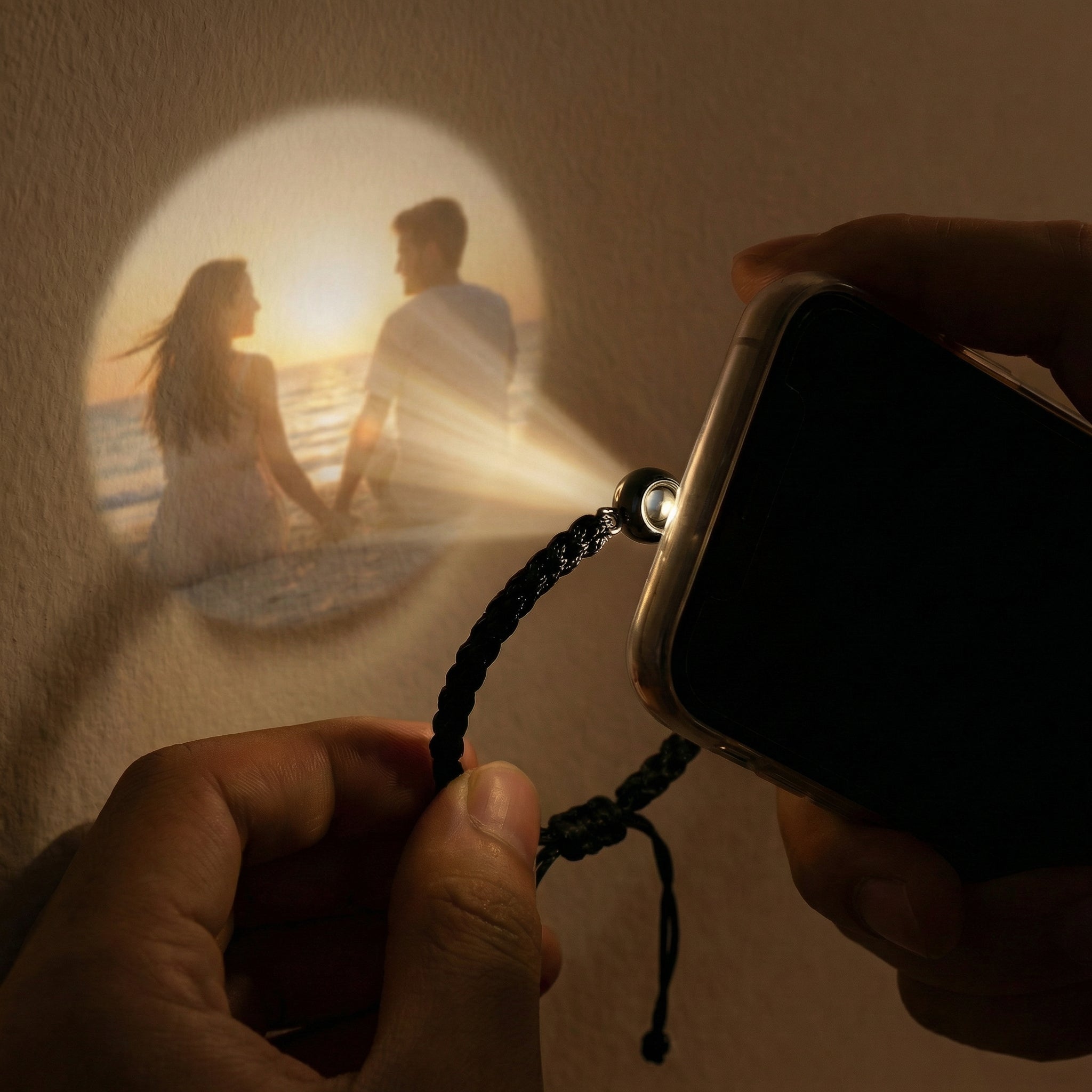 proyección de foto en pulsera personalizada