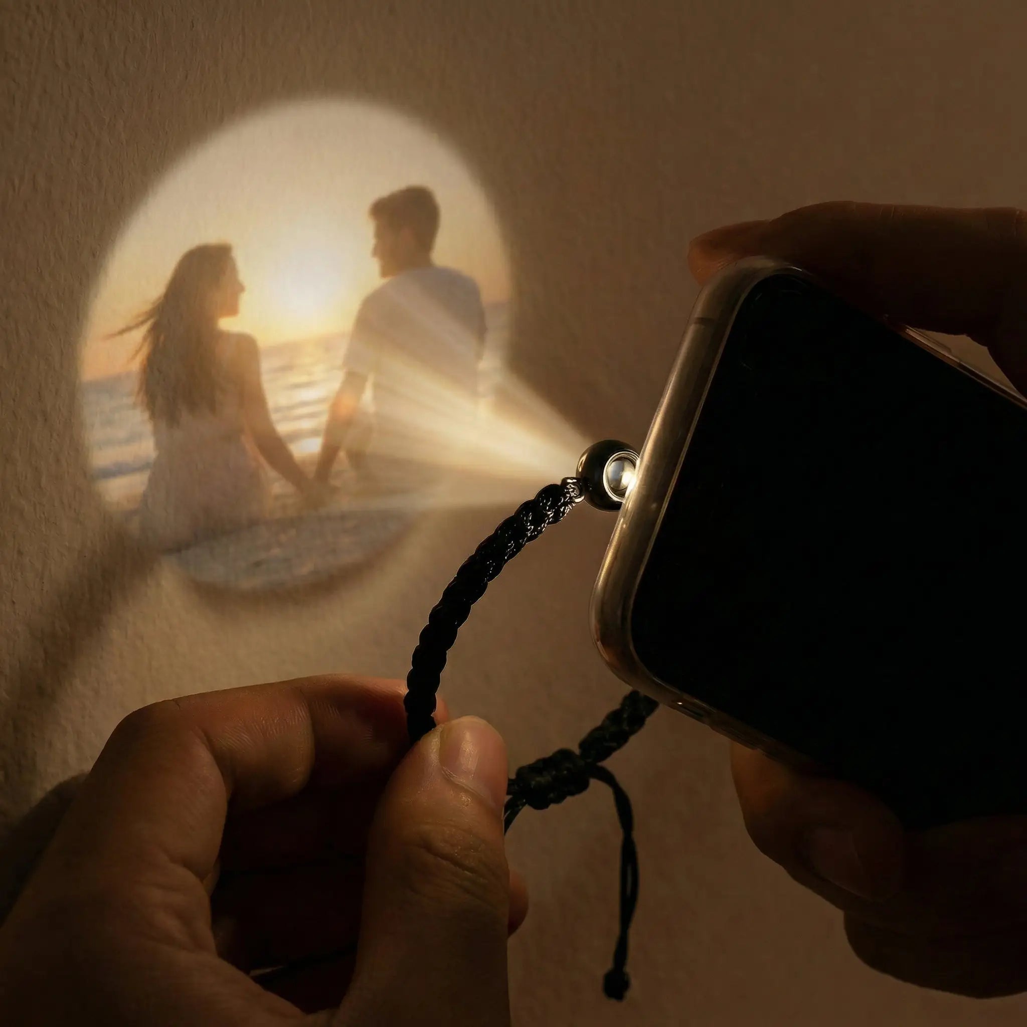 proyección de foto en pulsera personalizada