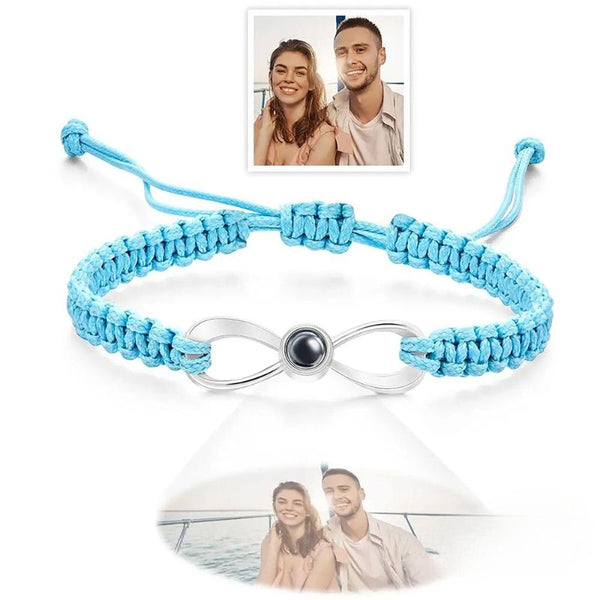 pulsera infinita con foto azul mexico