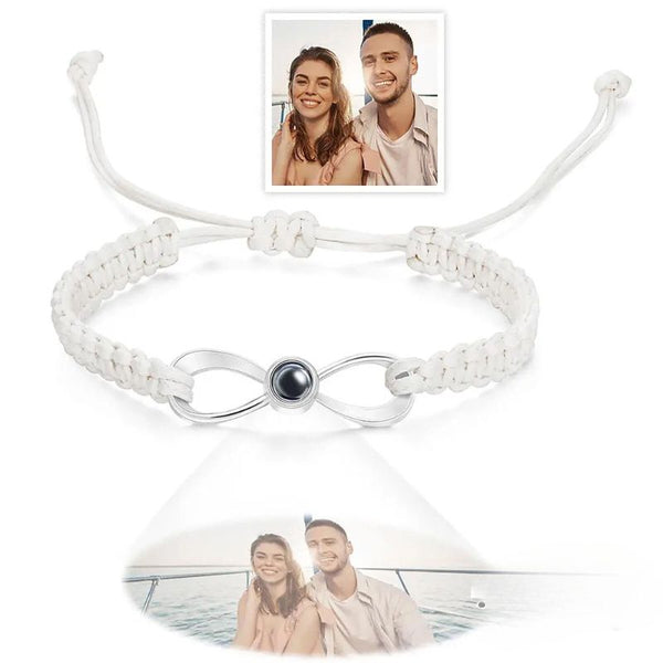 pulsera infinita con foto blanca españa