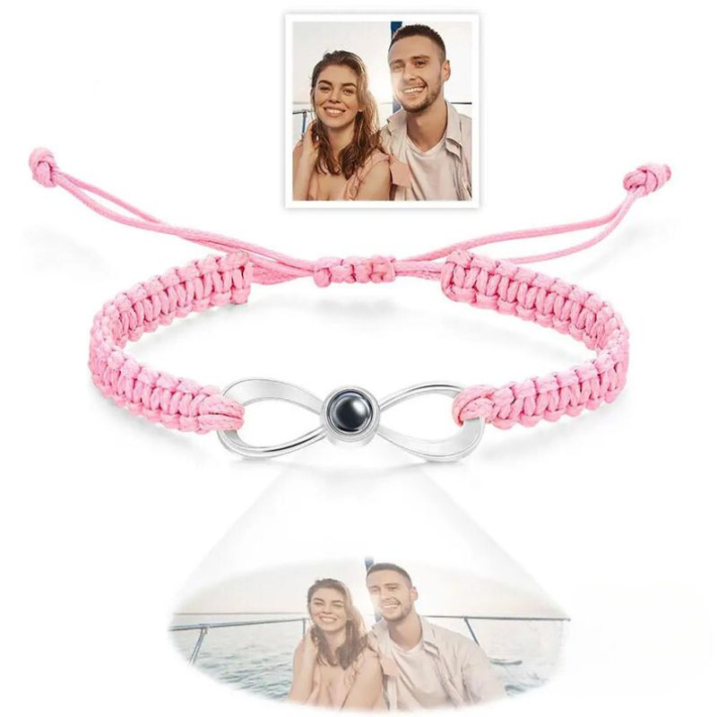 pulsera infinita con foto rosa chile